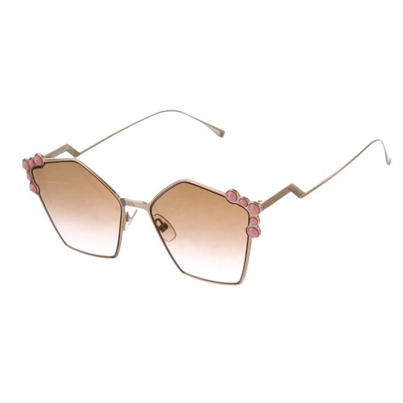 FENDI Designer Sunglasses FF0261/S Gold-Tone Metal Pink Stud Embellishments main image 9